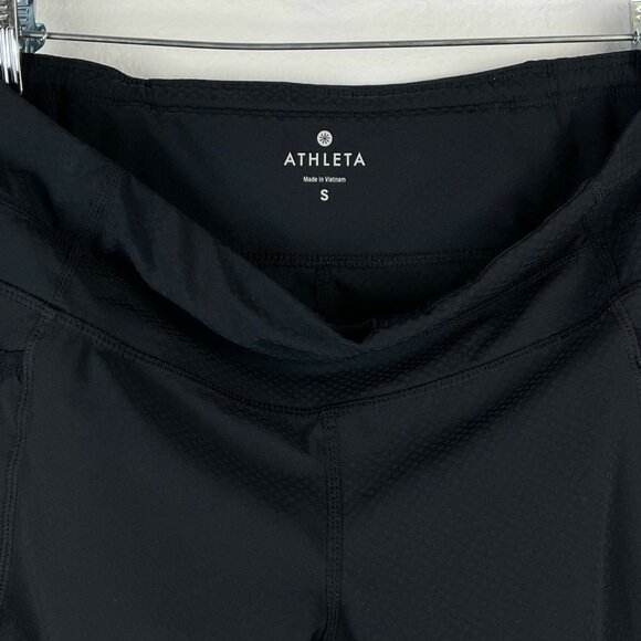 Athleta Dobby Capri Leggings Womens Size Small Athletic Workout Black - Picture 10 of 10